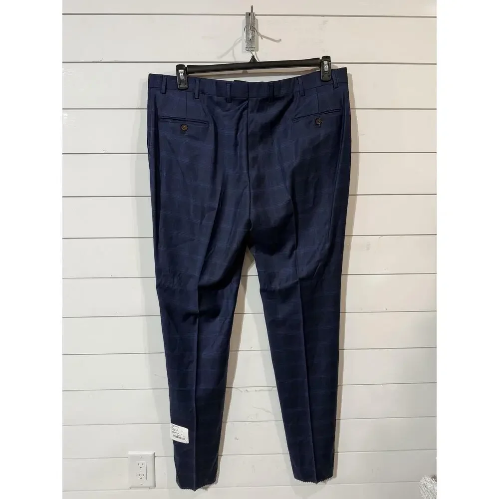 Hart Schaffner Marx Worsted Wool Spandex Blend Men's Blue Suit 42R
